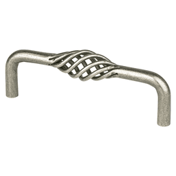 Antique Pewter 4" Provence Wire Pull with Oval Shaped Metallic Mesh Handle - Berenson Hardware