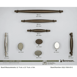 Berenson Dierdra Collection cabinet hardware display board