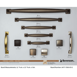 Berenson Tailored Traditional Collection Decorative Hardware Display Board in Verona Bronze