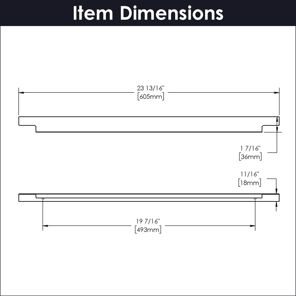 19-7/16" Austere Handle Pull, Aluminum (5/Box) Alt 3 - Image