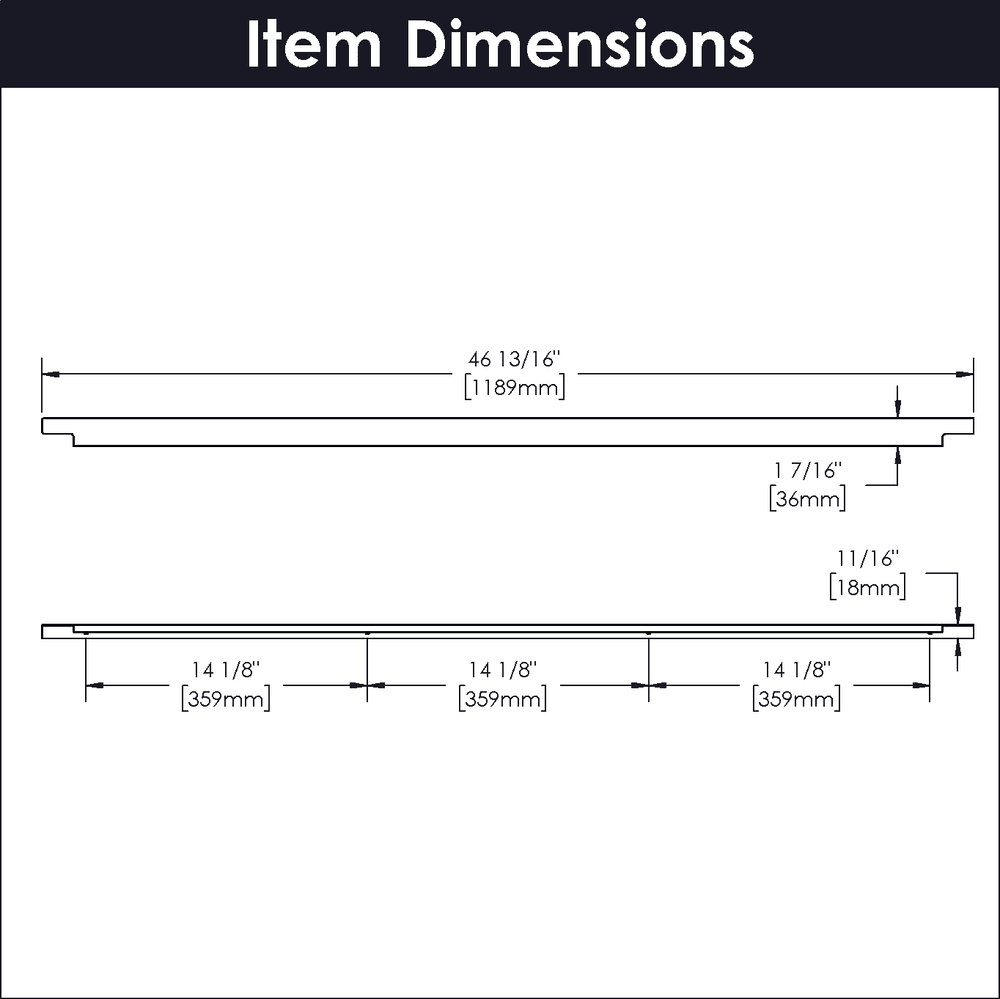 42-13/32" Austere Handle Pull, Aluminum (10/Box) Alt 2 - Image