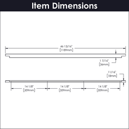 42-13/32" Austere Handle Pull, Aluminum (10/Box) Alt 2 - Image