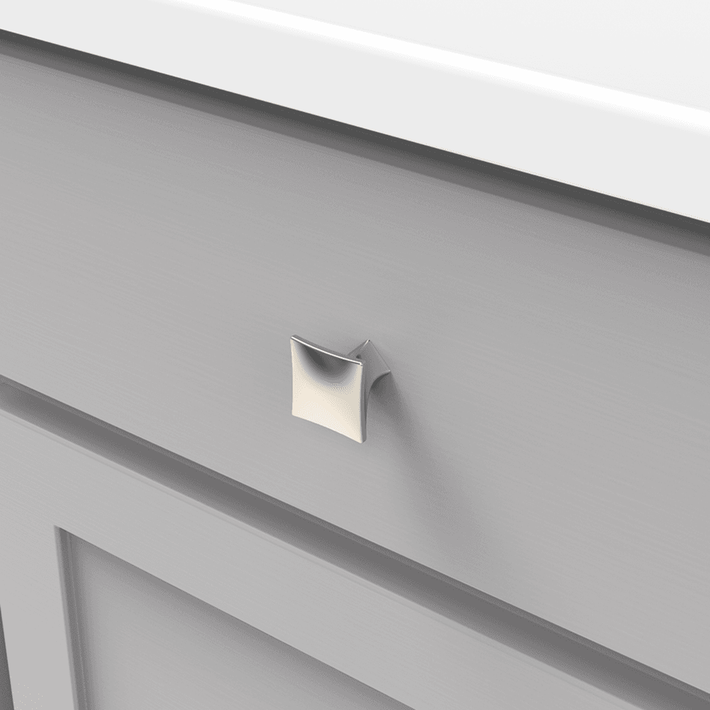 1-1/4" Twist Square Cabinet Knob, Polished Nickel (10/Box) Alt 2 - Image