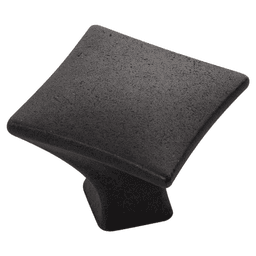 1-1/4" Twist Square Cabinet Knob, Black Iron (10/Box) Main - Image