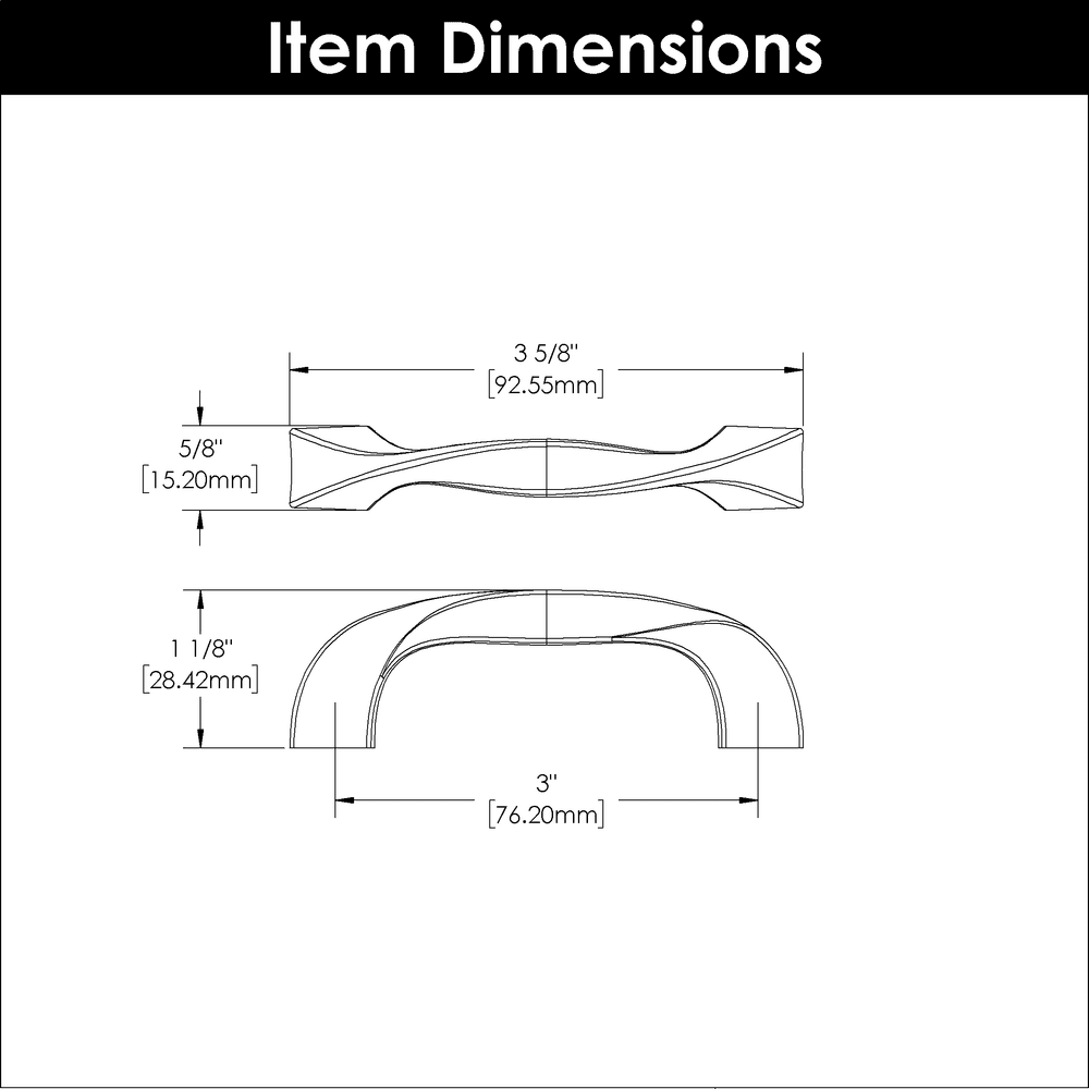 3" Twist Handle Pull, Polished Nickel Alt 3 - Image