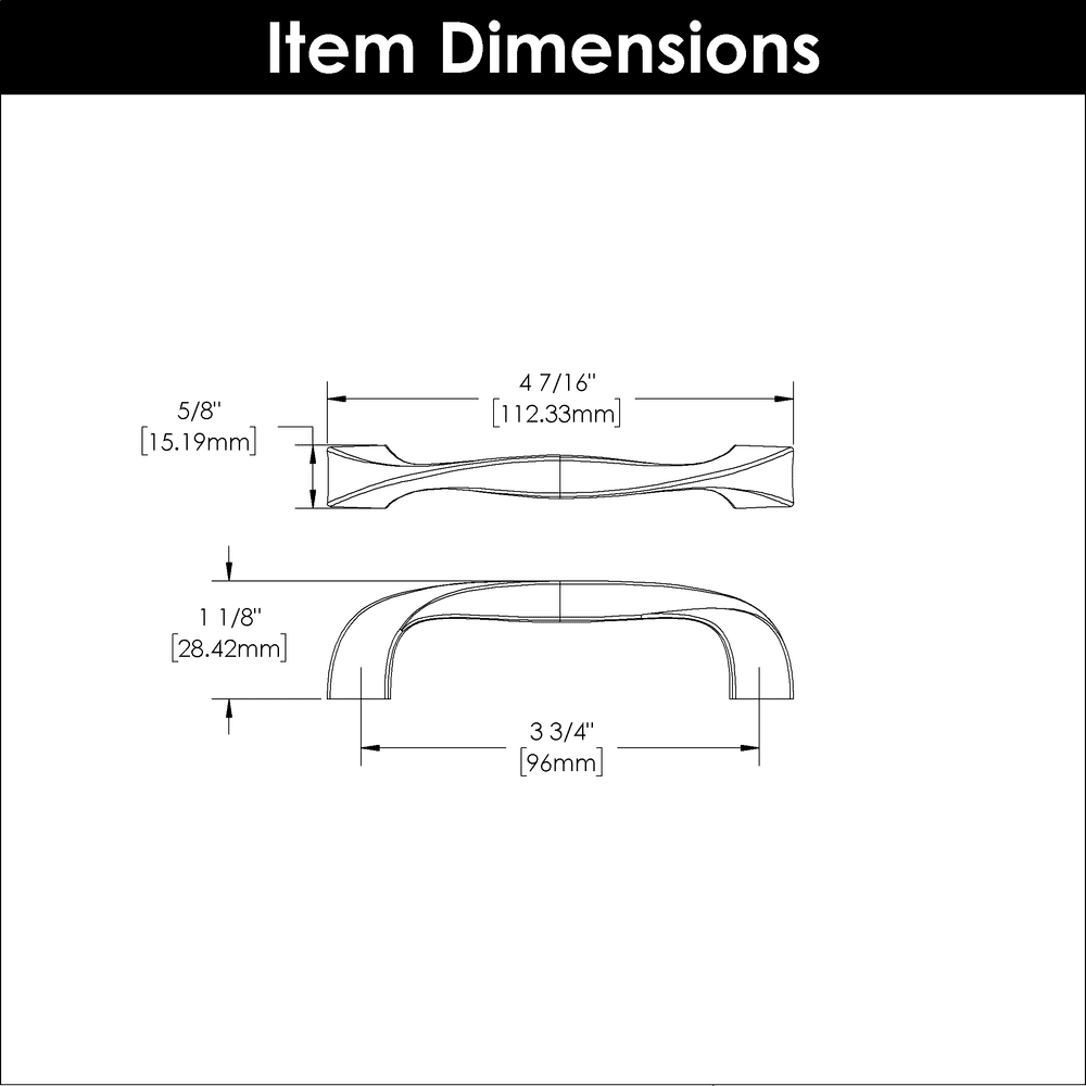 3-3/4" Twist Handle Pull, Polished Nickel Alt 3 - Image