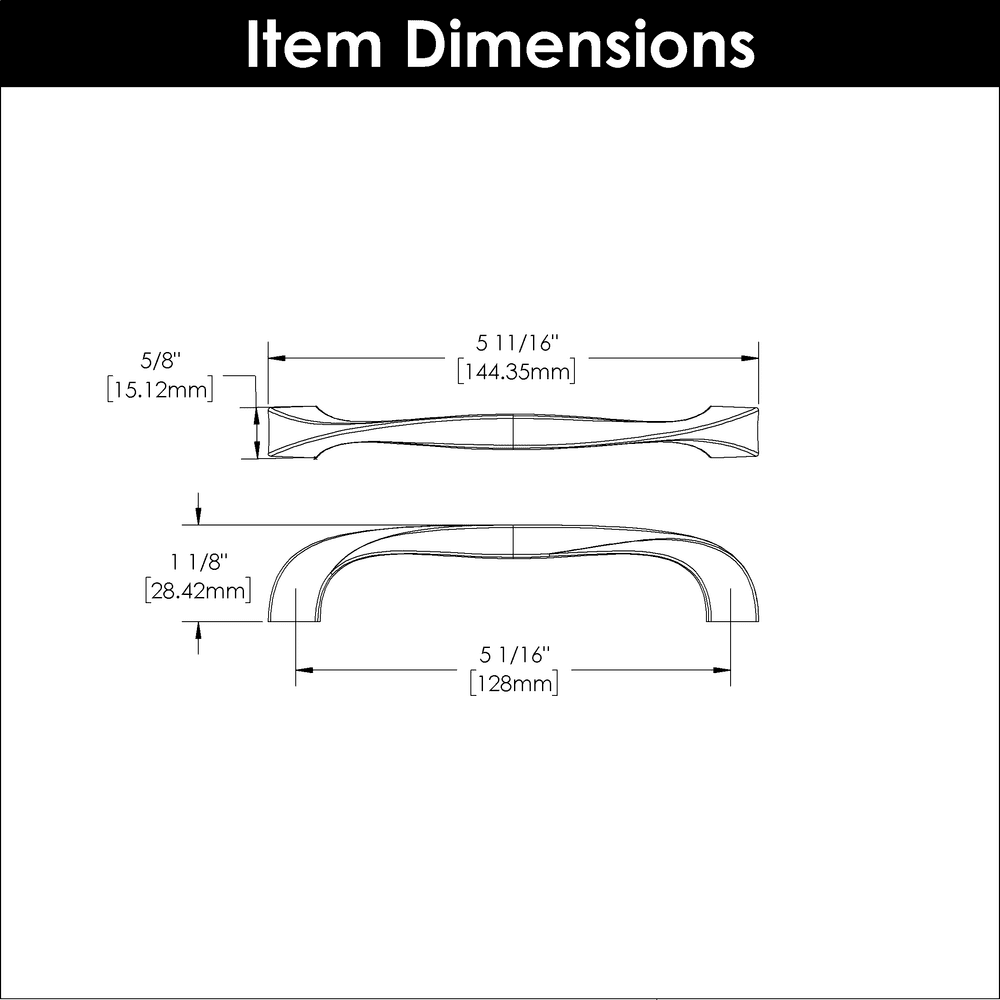 5-1/16" Twist Handle Pull, Polished Nickel Alt 3 - Image