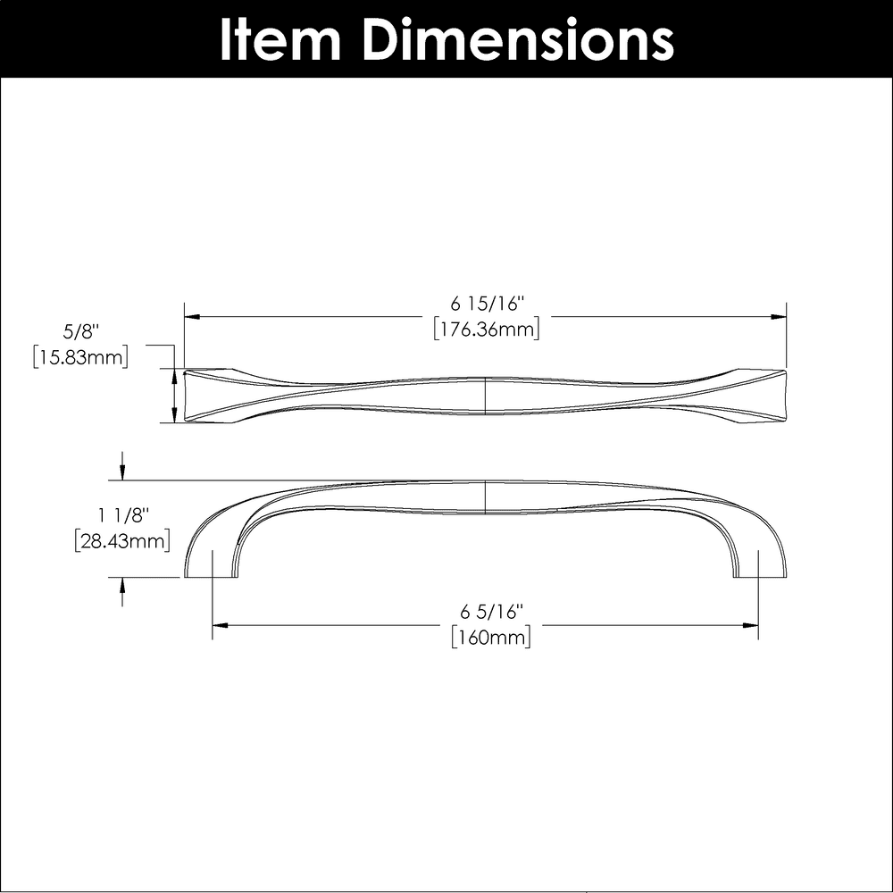 6-5/16" Twist Handle Pull, Black Iron (5/Box) Alt 3 - Image