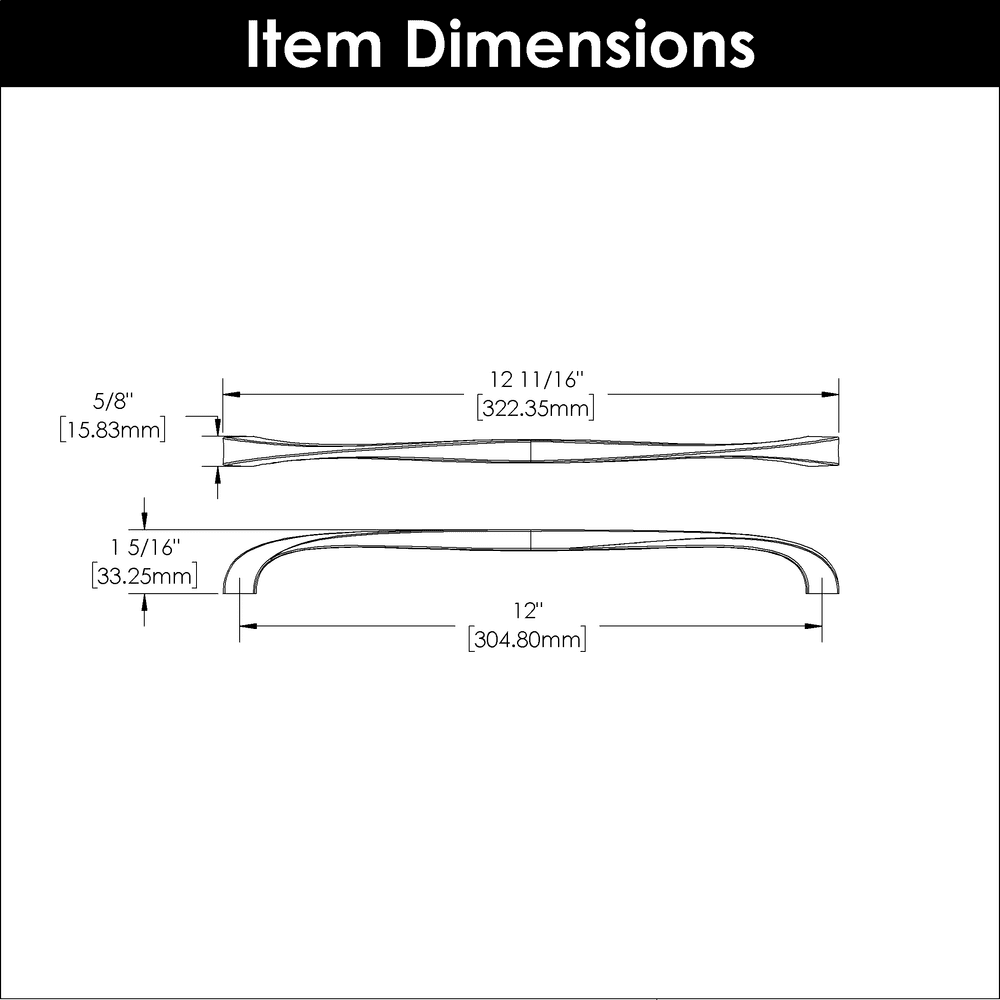 12" Twist Handle Pull, Polished Nickel Alt 3 - Image