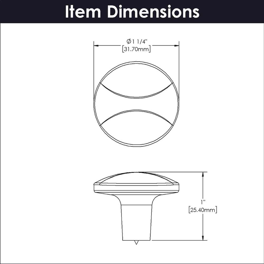 1-1/4" Crest Cabinet Knob, Chrome (10/Box) Alt 1 - Image