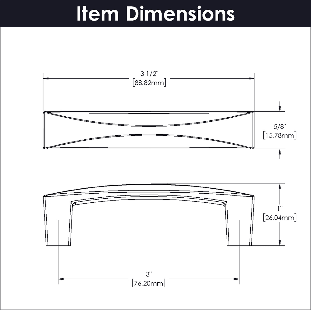3" Crest Handle Pull, Satin Nickel (10/Box) Alt 3 - Image