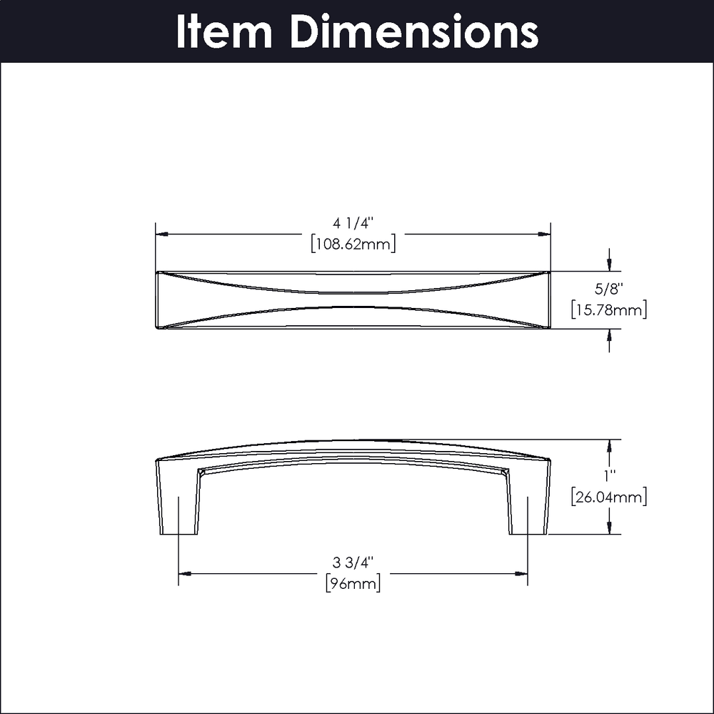 3-3/4" Crest Handle Pull, Chrome (10/Box) Alt 2 - Image