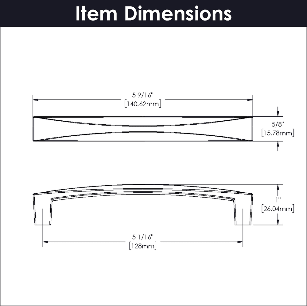 5-1/16" Crest Handle Pull, Chrome (10/Box) Alt 2 - Image