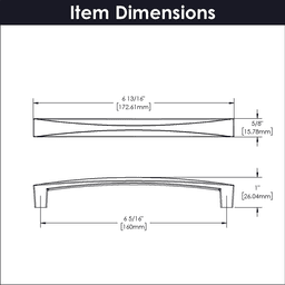 6-5/16" Crest Handle Pull, Chrome (10/Box) Alt 2 - Image