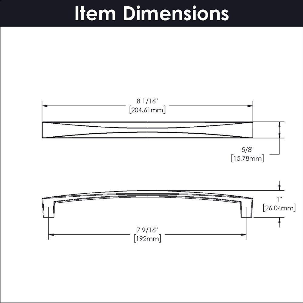 7-9/16" Crest Handle Pull, Chrome (10/Box) Alt 2 - Image