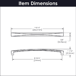 8-13/16" Crest Handle Pull, Chrome (5/Box) Alt 2 - Image