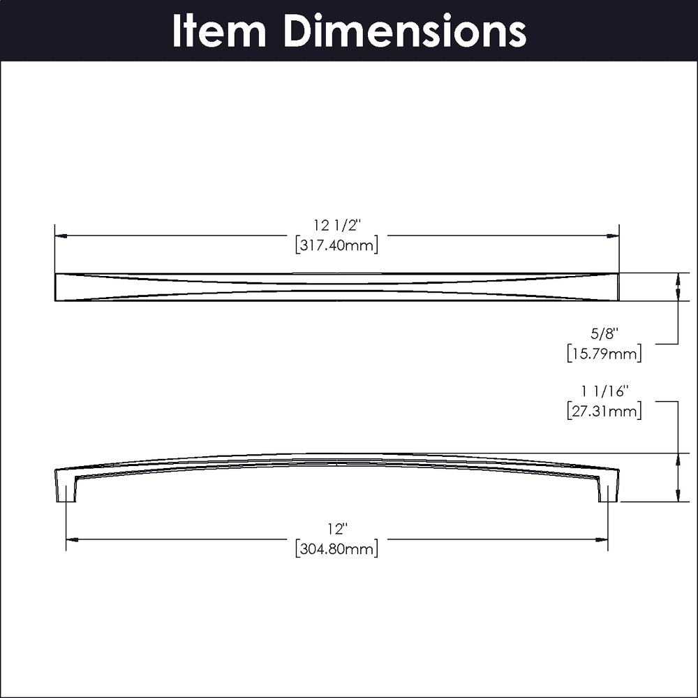 12" Crest Handle Pull, Satin Nickel (5/Box) Alt 3 - Image