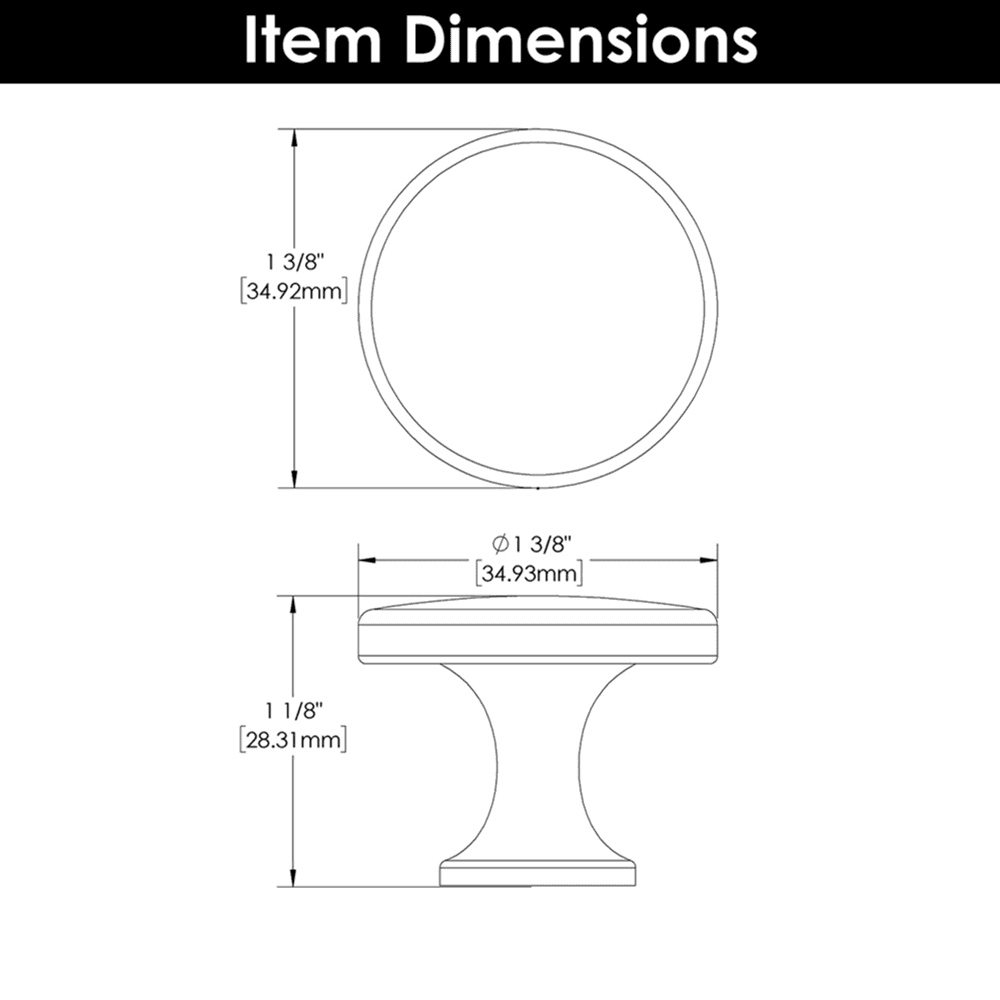 1-3/8" Forge Cabinet Knob, Black Iron (10/Box) Alt 2 - Image