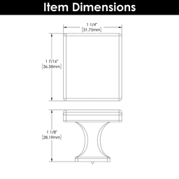 1-7/16" X 1-1/4" Forge Cabinet Knob, Black Iron (10/Box) Alt 4 - Image
