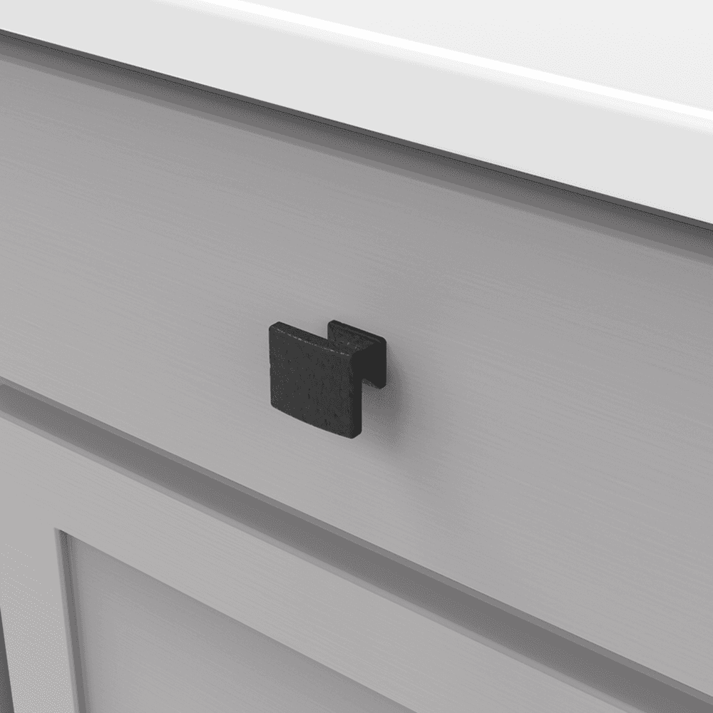 1-7/16" X 1-1/4" Forge Cabinet Knob, Black Iron (10/Box) Alt 5 - Image