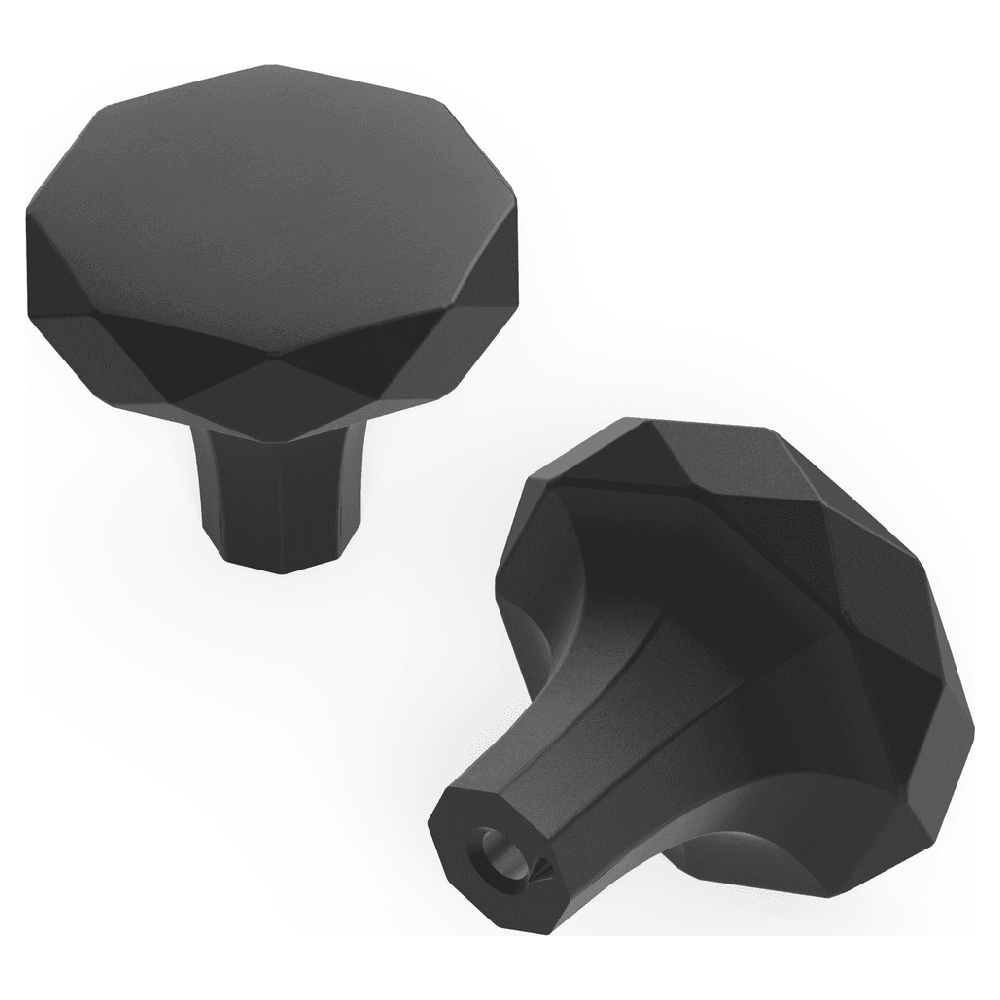 1-1/4" Karat Cabinet Knob, Matte Black Main - Image