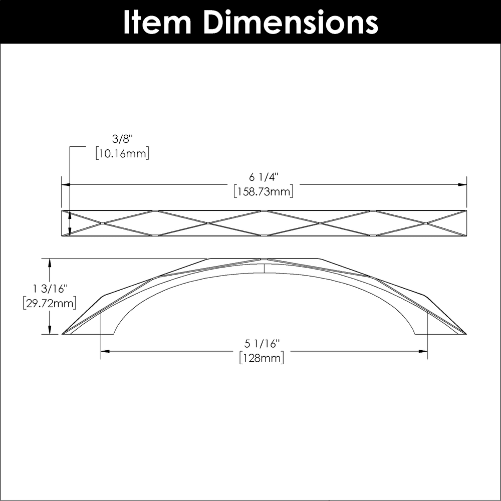 5-1/16" Karat Arch Pull, Matte Black (10/Box) Alt 5 - Image