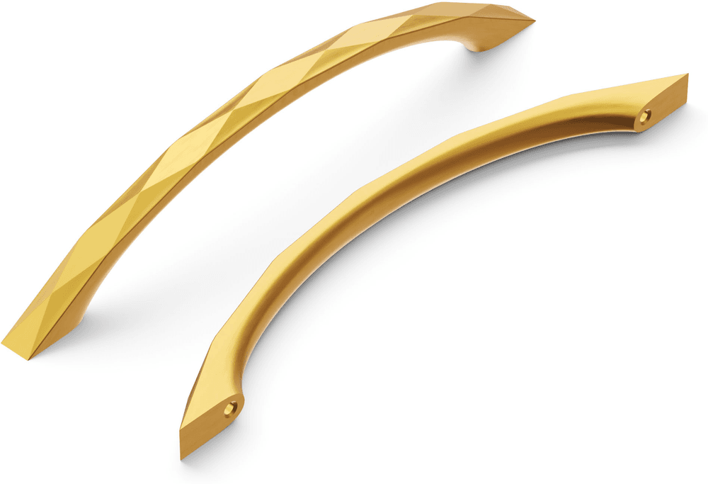 6-5/16" Karat Arch Pull, Brushed Golden Brass Main - Image