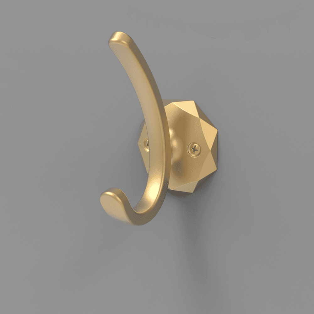 1-1/4" Karat Hook, Brushed Golden Brass Alt 2 - Image