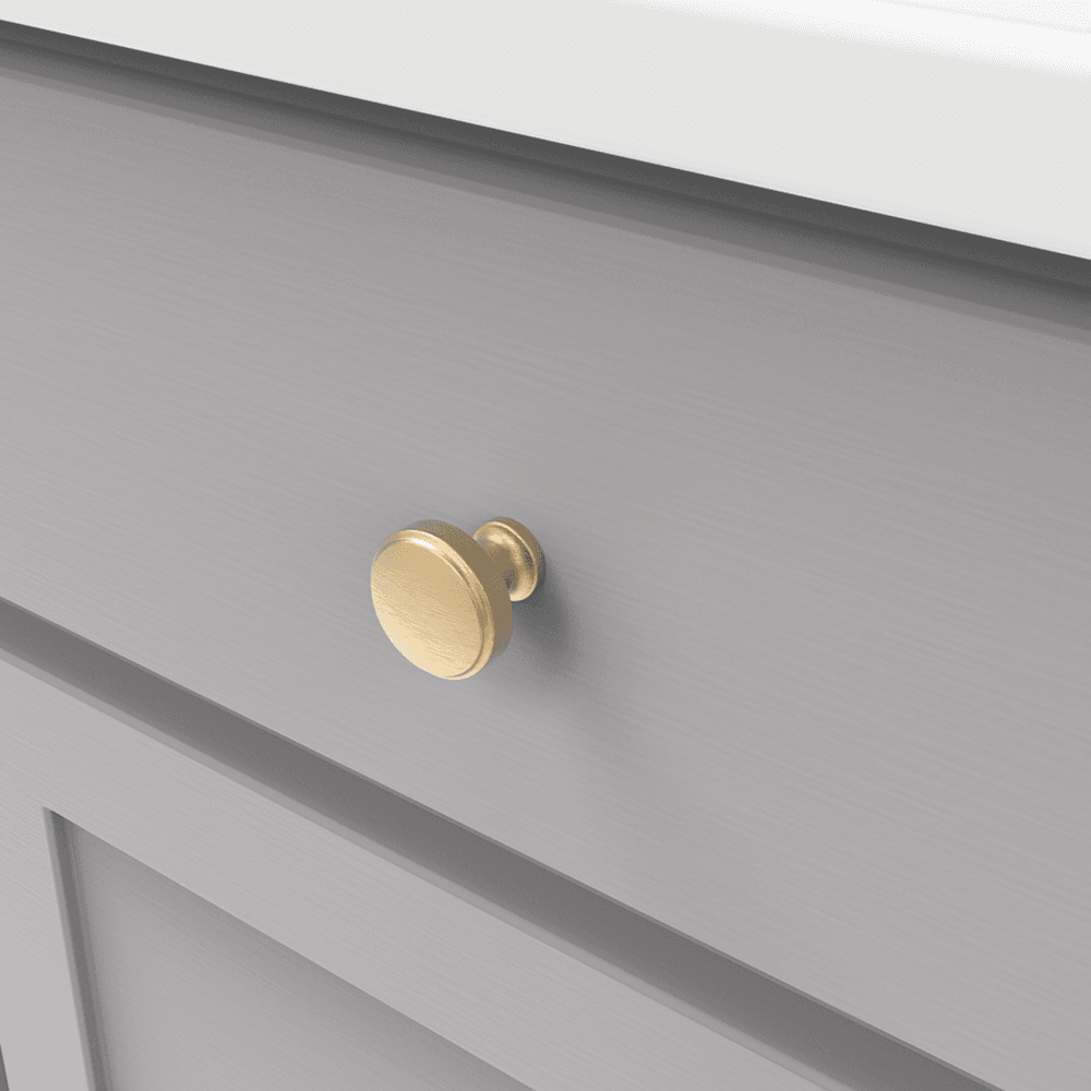 1-1/4" Piper Cabinet Knob, Brushed Golden Brass Alt 3 - Image