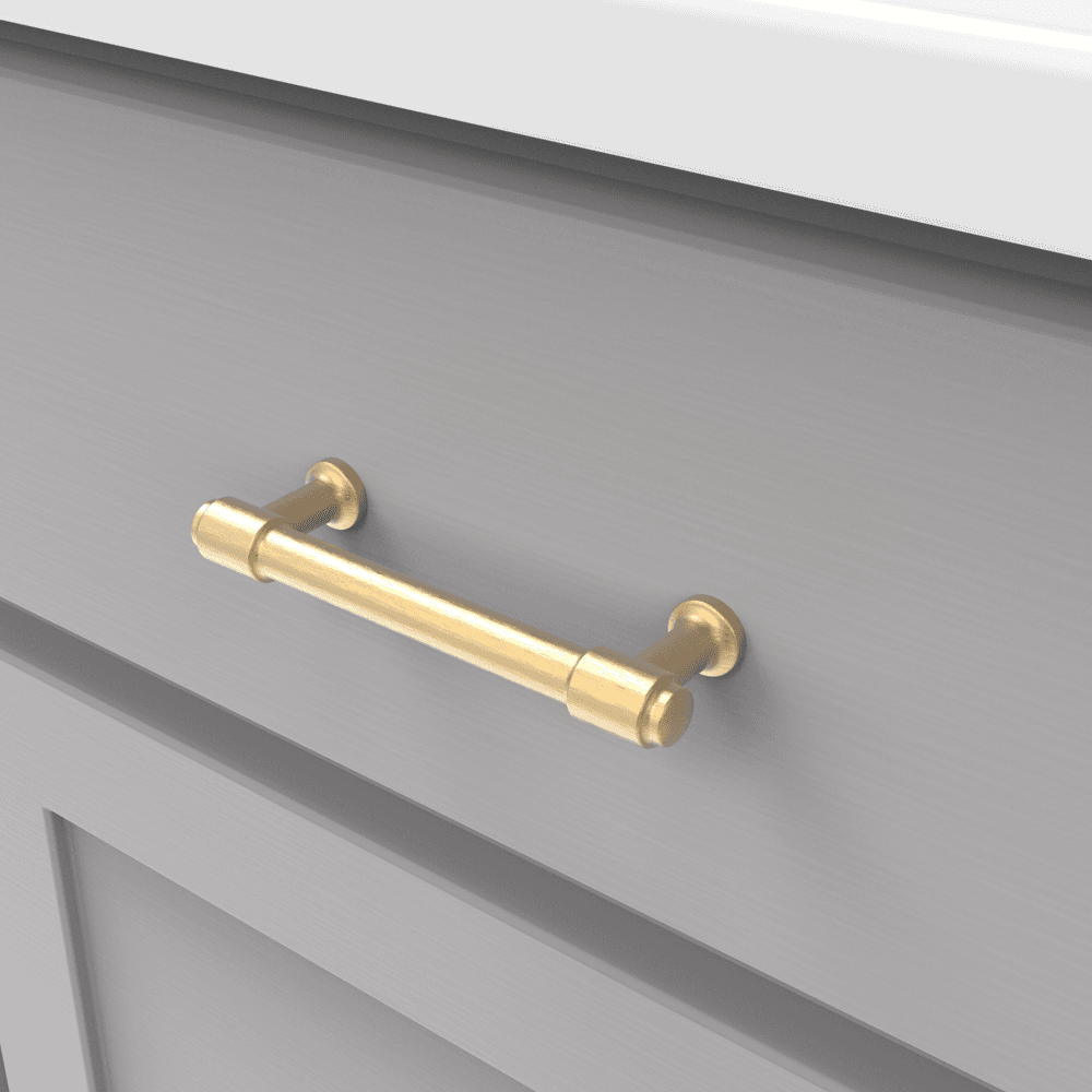 3-3/4" Piper Bar Pull, Brushed Golden Brass (10/Box) Alt 2 - Image