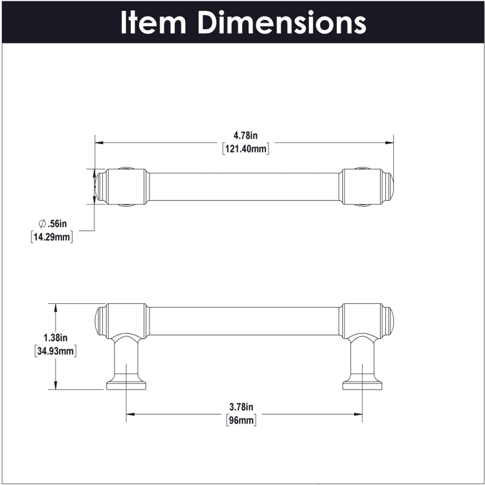 3-3/4" Piper Bar Pull, Brushed Golden Brass (10/Box) Alt 4 - Image