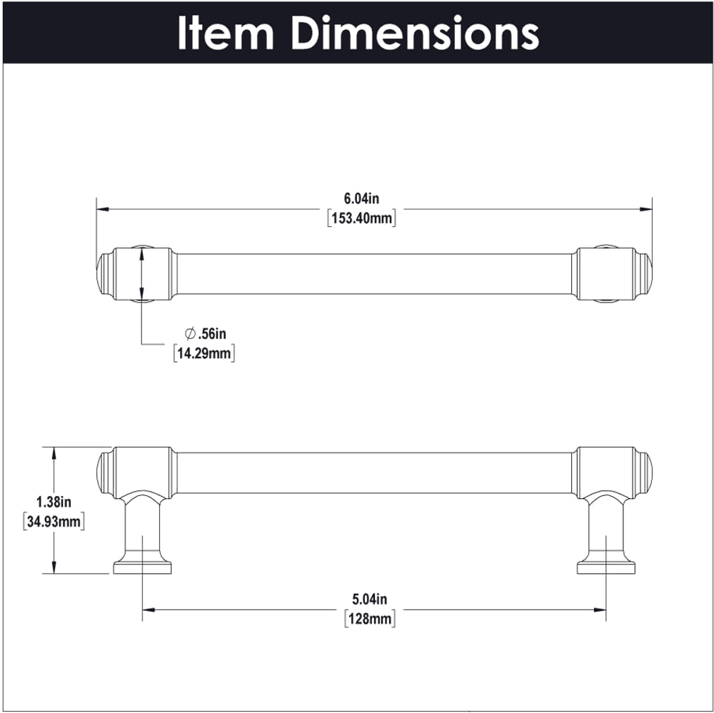 5-1/16" Piper Bar Pull, Matte Black Alt 4 - Image