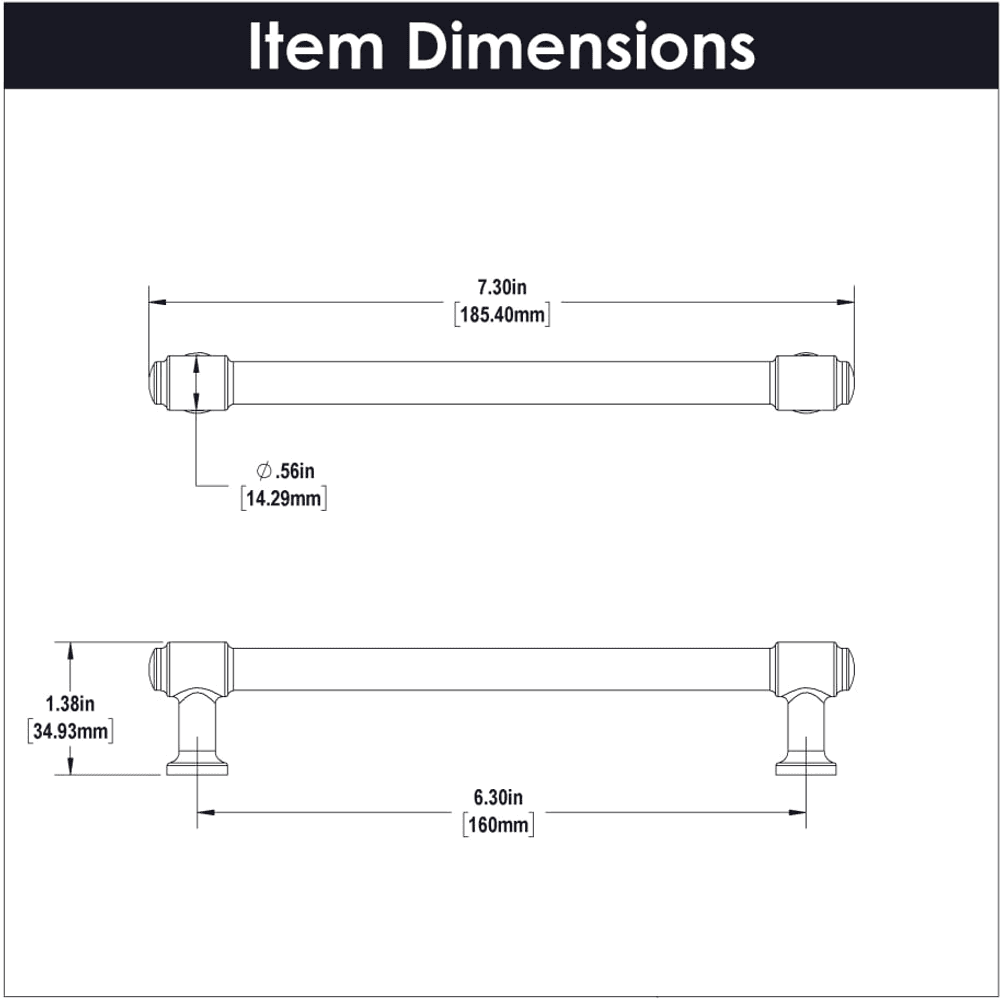 6-5/16" Piper Bar Pull, Matte Black Alt 4 - Image