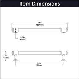 6-5/16" Piper Bar Pull, Matte Black Alt 4 - Image