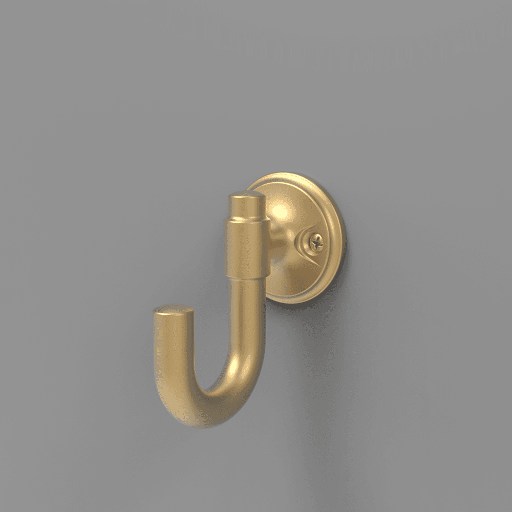 1-1/8" Piper Hook, Brushed Golden Brass Alt 1 - Image