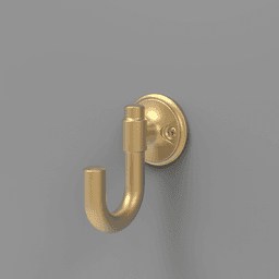 1-1/8" Piper Hook, Brushed Golden Brass Alt 1 - Image