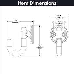 1-1/8" Piper Hook, Brushed Golden Brass Alt 3 - Image