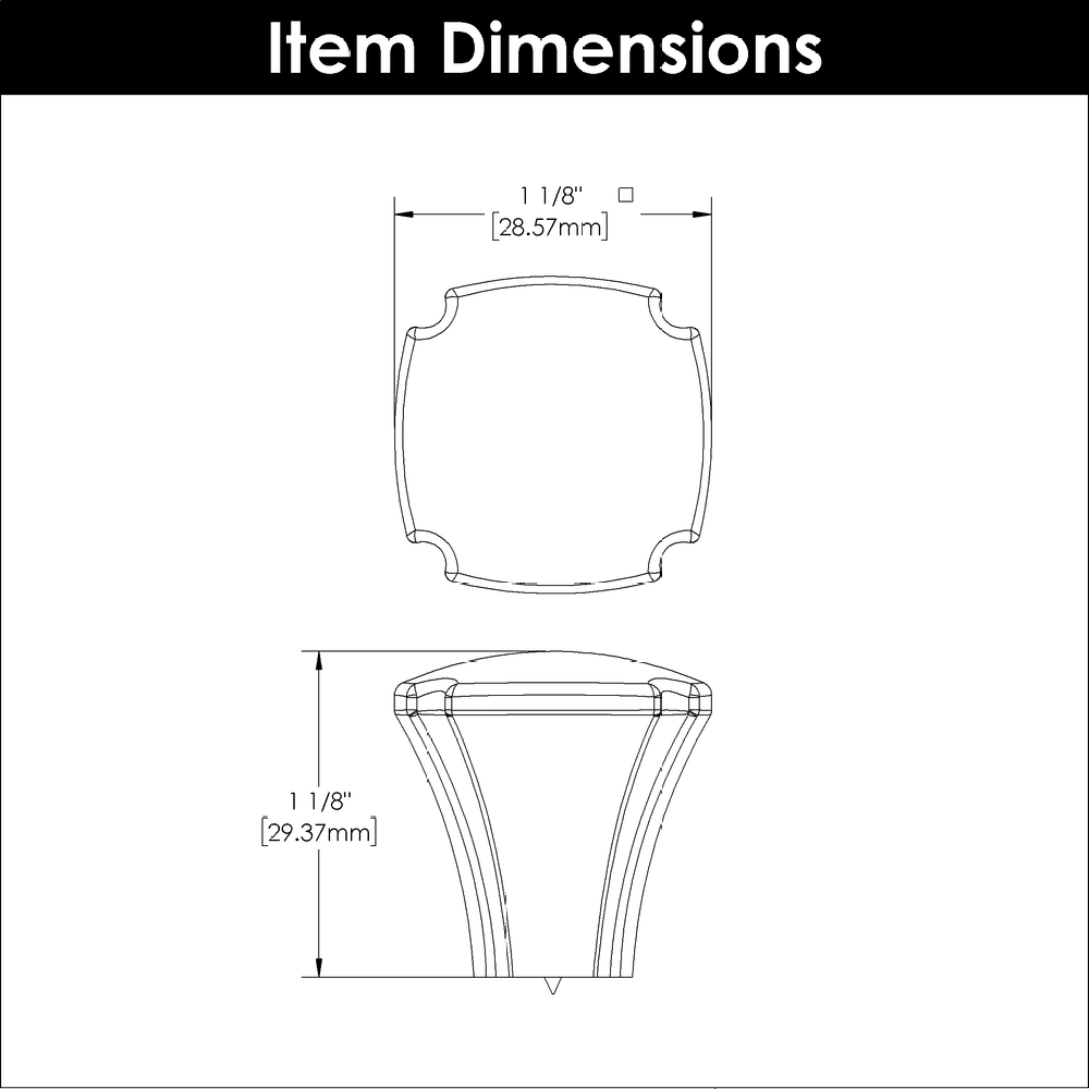 1-1/8" Veranda Square Cabinet Knob, Brushed Golden Brass Alt 2 - Image