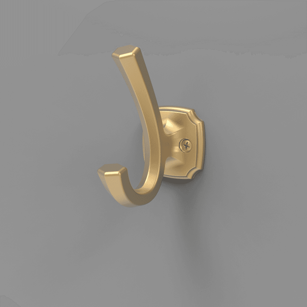 1" Veranda Hook, Brushed Golden Brass (5/Box) Alt 2 - Image