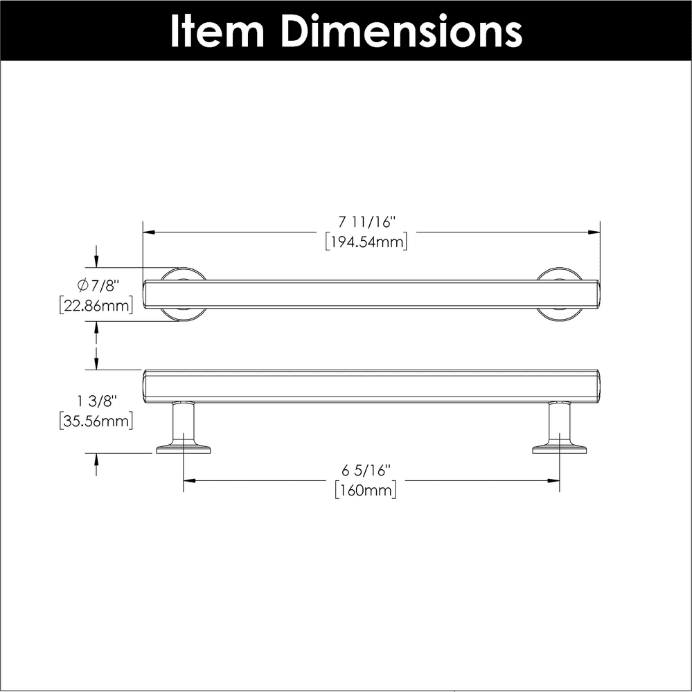 6-5/16" Woodward Bar Pull, Brushed Golden Brass (10/Box) Alt 3 - Image