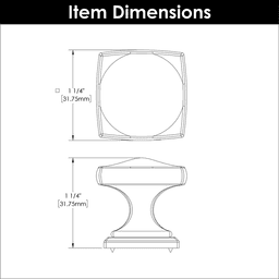 1-1/4" Dover Square Cabinet Knob, Brushed Golden Brass (10/Box) Alt 3 - Image