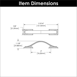 3" Dover Arch Pull, Matte Black Alt 3 - Image
