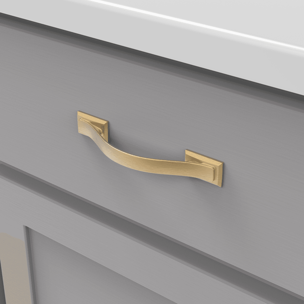 3-3/4" Dover Arch Pull, Brushed Golden Brass Alt 2 - Image