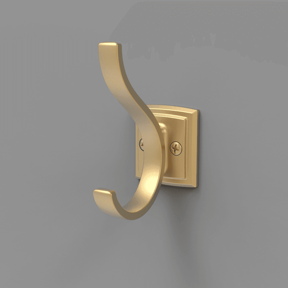 3/4" Dover Hook, Brushed Golden Brass (5/Box) Alt 2 - Image