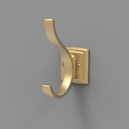 3/4" Dover Hook, Brushed Golden Brass (5/Box) Alt 2 - Image