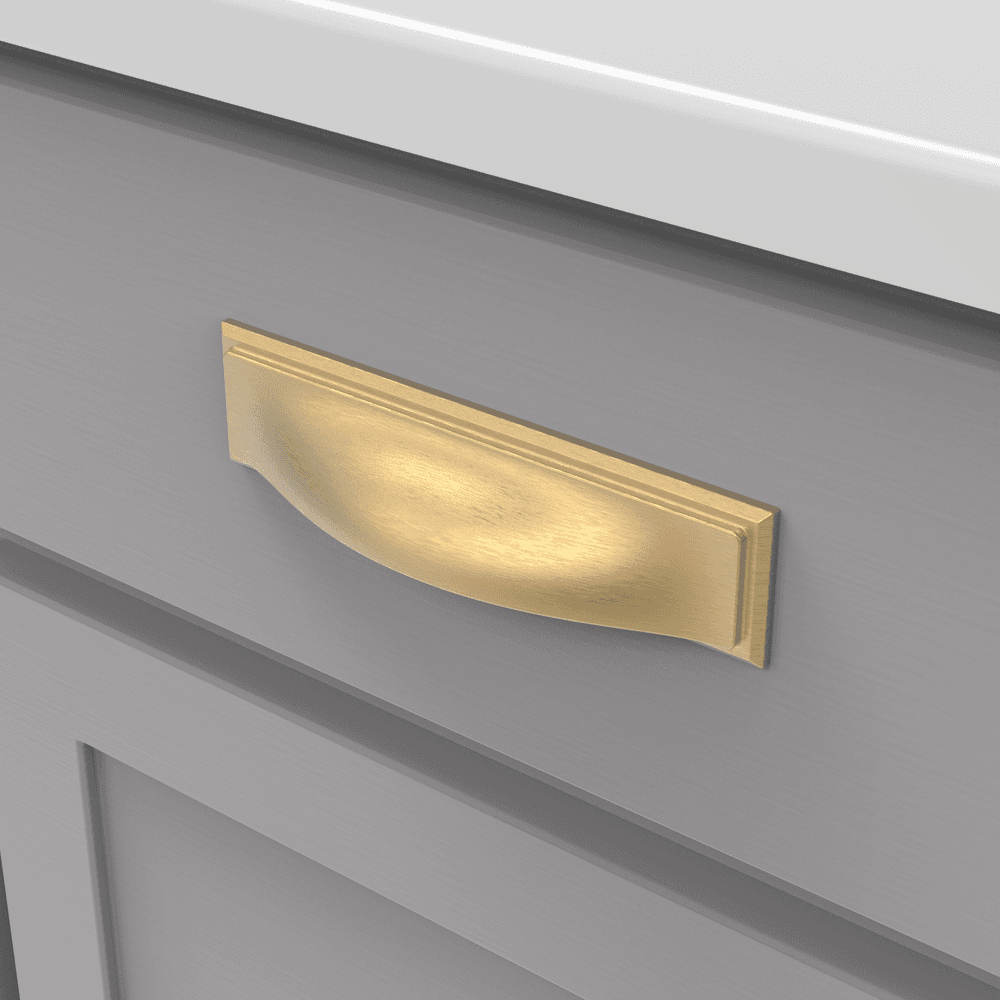 3" Dover Cup Pull, Brushed Golden Brass (5/Box) Alt 2 - Image