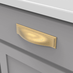 3" Dover Cup Pull, Brushed Golden Brass (5/Box) Alt 2 - Image