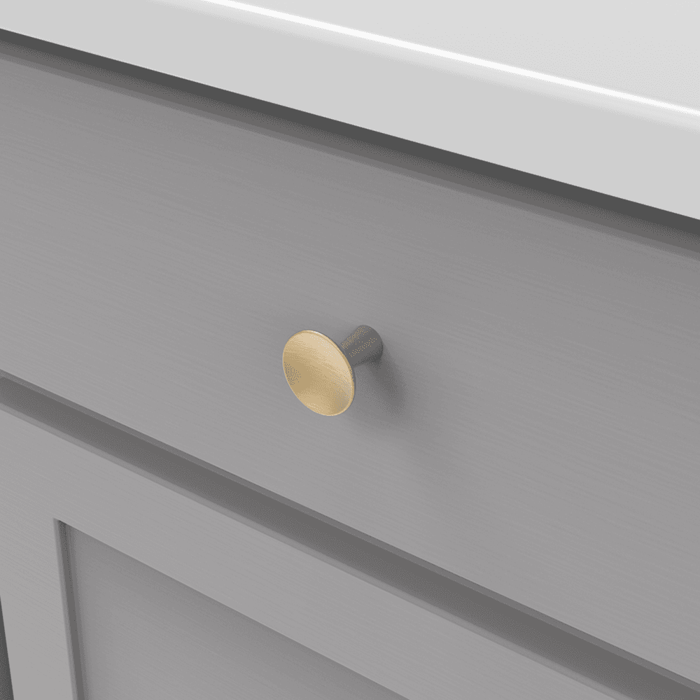 1-1/4" Maven Cabinet Knob, Brushed Golden Brass Alt 3 - Image