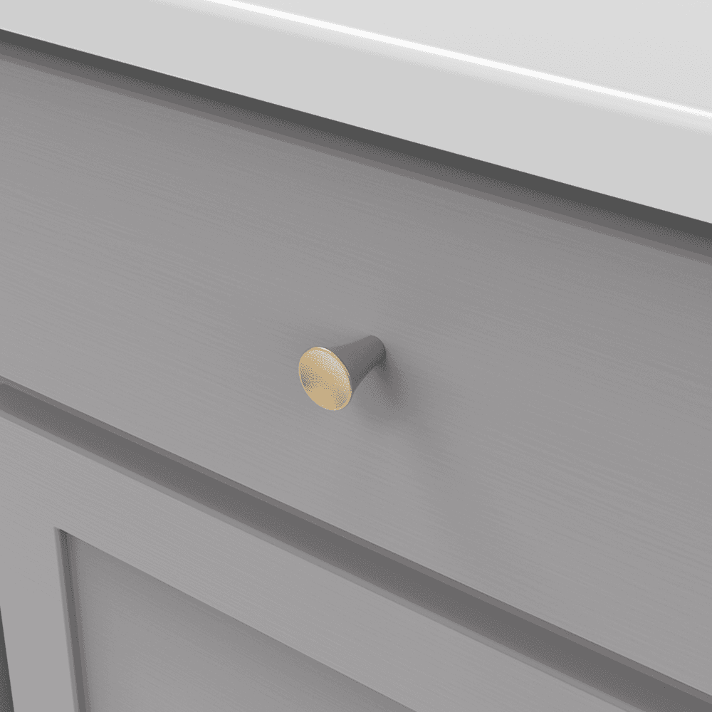 15/16" Maven Cabinet Knob, Brushed Golden Brass Alt 4 - Image