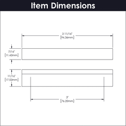 3" Streamline Rectangular Pull, Toasted Nickel (10/Box) Alt 2 - Image